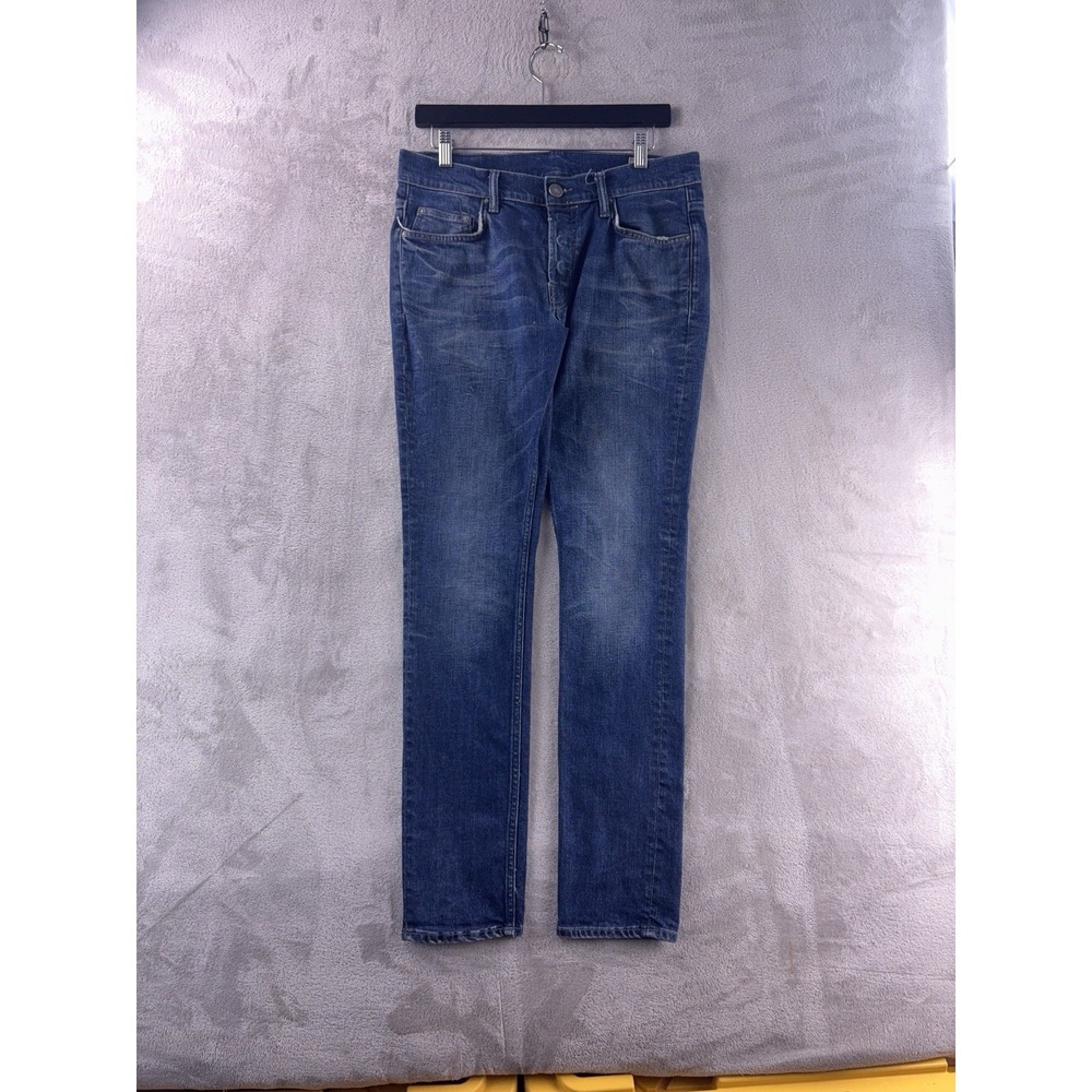 AllSaints‎ Stamp Cigarette Jeans Mens Size 34x31 Blue Wash Button Fly